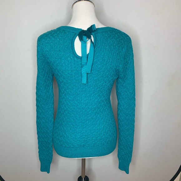 Teal Forever 21 Sweater with bow on back - Picture 3 of 5